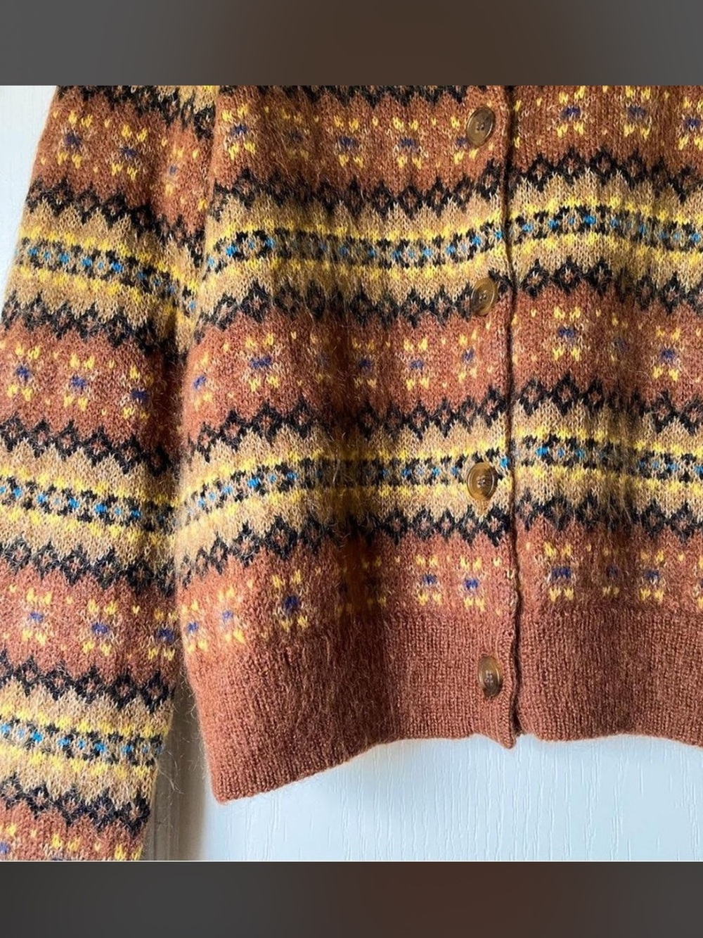 New! Dôen Natia Cardigan Galway Fair Isle Size Small - Picture 6 of 8